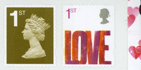 2007 GB - SG2693a Love (W) S-Adhesive from SA1 Booklt r1.2-3 MNH